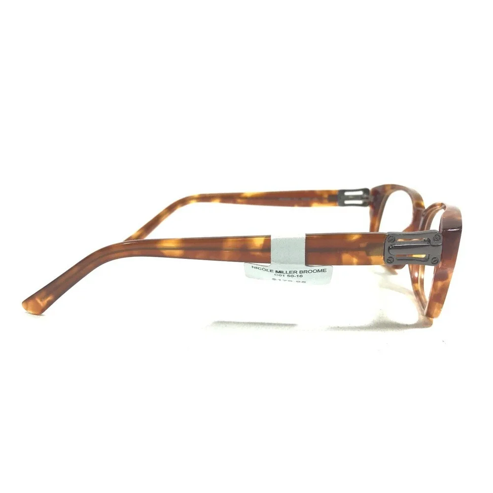 Nicole Miller Eyeglasses Frames BROOME C01 Brown Tortoise Thick Rim 50-16-135